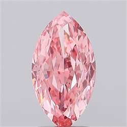 Picture of Lab Grown Diamond 2.59 Carats, Marquise with  Cut, Fancy Vivid Pink Color, VS1 Clarity and Certified by IGI
