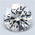Natural Diamond 2.01 Carats, Round with Excellent Cut, H Color, SI1 Clarity and Certified by GIA