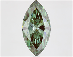 Picture of Lab Grown Diamond 5.45 Carats, Marquise with  Cut, Fancy Vivid Green Color, VS1 Clarity and Certified by IGI