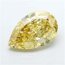 Picture of Lab Grown Diamond 15.07 Carats, Pear with  Cut, Fancy Intense Yellow Color, VS2 Clarity and Certified by IGI