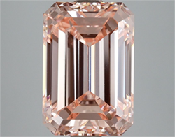 Picture of Lab Grown Diamond 5.03 Carats, Emerald with  Cut, Fancy Intense Pink Color, VS1 Clarity and Certified by IGI