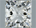 Natural Diamond 1.00 Carats, Princess with  Cut, J Color, SI1 Clarity and Certified by IGI