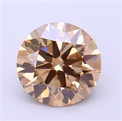 Picture of Lab Grown Diamond 1.58 Carats, Round with Ideal Cut, Fancy Brown Color, VS1 Clarity and Certified by IGI