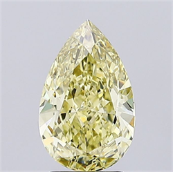 Picture of Lab Grown Diamond 2.57 Carats, Pear with  Cut, Fancy Yellow Color, VS1 Clarity and Certified by IGI