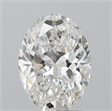 Natural Diamond 1.53 Carats, Oval with  Cut, F Color, SI2 Clarity and Certified by GIA