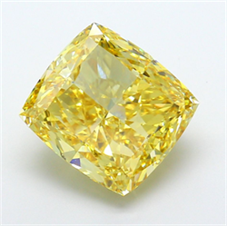 Picture of Lab Grown Diamond 11.06 Carats, CUSHION MODIFIED with  Cut, Fancy Intense Yellow Color, VS1 Clarity and Certified by IGI
