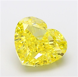 Picture of Lab Grown Diamond 5.01 Carats, Heart with  Cut, Fancy Vivid Yellow Color, VS1 Clarity and Certified by IGI