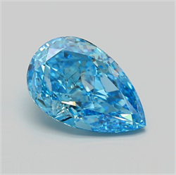 Picture of Lab Grown Diamond 4.52 Carats, Pear with  Cut, Fancy Vivid Blue Color, VS2 Clarity and Certified by IGI