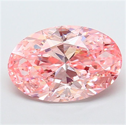 Picture of Lab Grown Diamond 3.01 Carats, Oval with  Cut, Fancy Vivid Pink Color, VS2 Clarity and Certified by IGI