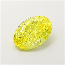 Picture of Lab Grown Diamond 1.70 Carats, Oval with  Cut, Fancy Intense Yellow Color, VVS2 Clarity and Certified by IGI