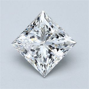 Picture of Natural Diamond 3.07 Carats, Princess with  Cut, F Color, SI1 Clarity and Certified by GIA