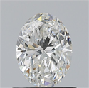 Natural Diamond 0.70 Carats, Oval with  Cut, F Color, VVS2 Clarity and Certified by GIA