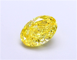 Picture of Lab Grown Diamond 1.38 Carats, Oval with  Cut, Fancy Vivid Yellow Color, VVS2 Clarity and Certified by IGI