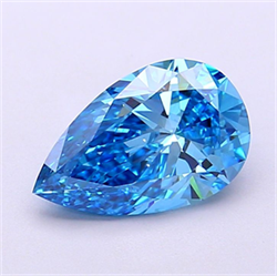 Picture of Lab Grown Diamond 1.65 Carats, Pear with  Cut, Fancy Vivid Blue Color, VS1 Clarity and Certified by IGI