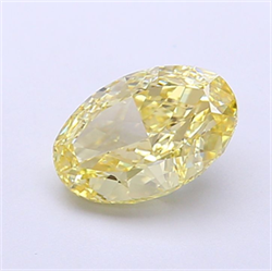 Picture of Lab Grown Diamond 1.66 Carats, Oval with  Cut, Fancy Intense Yellow Color, VVS1 Clarity and Certified by IGI