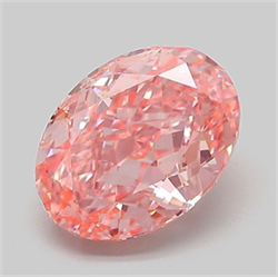 Picture of Lab Grown Diamond 2.36 Carats, Oval with  Cut, Fancy Vivid Pink Color, VS2 Clarity and Certified by IGI