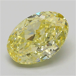 Picture of Lab Grown Diamond 2.26 Carats, Oval with  Cut, Fancy Yellow Color, VS1 Clarity and Certified by IGI
