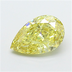 Picture of Lab Grown Diamond 1.79 Carats, Pear with  Cut, Fancy Intense Yellow Color, VVS2 Clarity and Certified by IGI