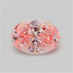 Picture of Lab Grown Diamond 2.74 Carats, Oval with  Cut, Fancy Vivid Pink Color, VVS2 Clarity and Certified by IGI
