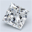 Natural Diamond 3.01 Carats, Princess with  Cut, D Color, VVS2 Clarity and Certified by GIA