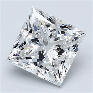 Picture of Natural Diamond 3.01 Carats, Princess with  Cut, D Color, VVS2 Clarity and Certified by GIA