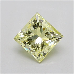 Picture of Lab Grown Diamond 1.25 Carats, Princess with  Cut, Fancy Light Yellow Color, VVS2 Clarity and Certified by IGI