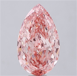 Picture of Lab Grown Diamond 15.53 Carats, Pear with  Cut, Fancy Vivid Pink Color, VS1 Clarity and Certified by IGI