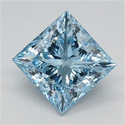 Picture of Lab Grown Diamond 1.64 Carats, Princess with  Cut, Fancy Vivid Blue Color, VS1 Clarity and Certified by IGI