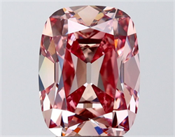Picture of Lab Grown Diamond 4.07 Carats, Cushion with  Cut, Fancy Intense Pink Color, VVS2 Clarity and Certified by IGI
