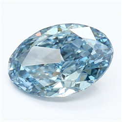 Picture of Lab Grown Diamond 3.31 Carats, Oval with  Cut, Fancy Vivid Blue Color, VS1 Clarity and Certified by IGI