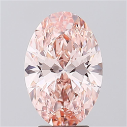 Picture of Lab Grown Diamond 3.59 Carats, Oval with  Cut, Fancy Vivid Pink Color, VS1 Clarity and Certified by IGI