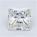 Natural Diamond 2.01 Carats, Princess with  Cut, H Color, SI1 Clarity and Certified by GIA