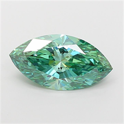 Picture of Lab Grown Diamond 3.00 Carats, Marquise with  Cut, Fancy Vivid Green Color, VVS2 Clarity and Certified by IGI