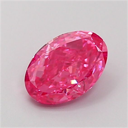 Picture of Lab Grown Diamond 1.20 Carats, Oval with  Cut, Fancy Vivid Pink Color, VS2 Clarity and Certified by IGI