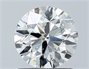 Natural Diamond 0.90 Carats, Round with Excellent Cut, H Color, I1 Clarity and Certified by GIA