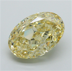 Picture of Lab Grown Diamond 5.06 Carats, Oval with  Cut, Fancy Intense Yellow Color, VS1 Clarity and Certified by IGI