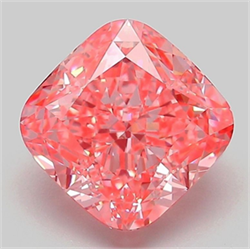 Picture of Lab Grown Diamond 3.10 Carats, CUSHION MODIFIED with  Cut, Fancy Vivid Pink Color, VVS2 Clarity and Certified by IGI