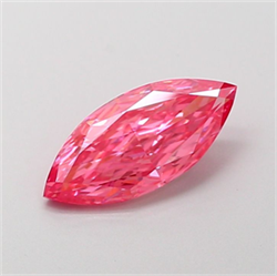 Picture of Lab Grown Diamond 1.20 Carats, Marquise with  Cut, Fancy Vivid Pink Color, VVS2 Clarity and Certified by IGI