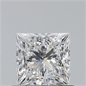 Natural Diamond 0.70 Carats, Princess with  Cut, F Color, VVS1 Clarity and Certified by GIA