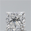 Natural Diamond 0.70 Carats, Princess with  Cut, F Color, VVS1 Clarity and Certified by GIA