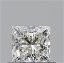 Natural Diamond 0.52 Carats, Princess with  Cut, J Color, VS1 Clarity and Certified by GIA