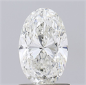 Natural Diamond 1.07 Carats, Oval with  Cut, H Color, SI2 Clarity and Certified by IGI