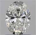 Natural Diamond 1.00 Carats, Oval with  Cut, H Color, VS2 Clarity and Certified by GIA