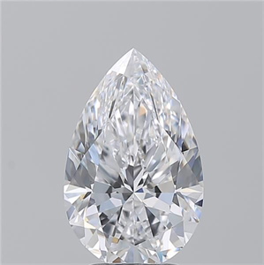 Picture of Natural Diamond 3.21 Carats, Pear with  Cut, D Color, IF Clarity and Certified by GIA