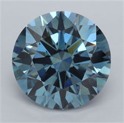 Picture of Lab Grown Diamond 2.71 Carats, Round with Ideal Cut, Fancy Vivid Blue Color, VVS2 Clarity and Certified by IGI