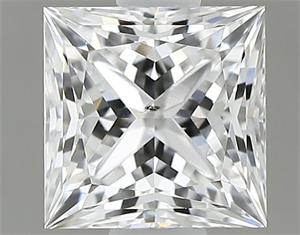 Picture of Natural Diamond 0.62 Carats, Princess with  Cut, D Color, SI2 Clarity and Certified by GIA