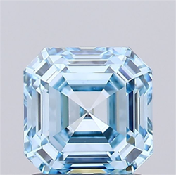 Picture of Lab Grown Diamond 1.51 Carats, Asscher with  Cut, Fancy Intense Blue Color, VS1 Clarity and Certified by IGI
