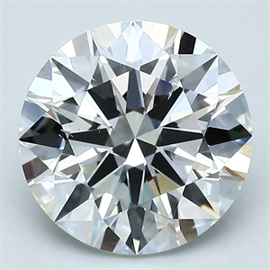 Picture of Natural Diamond 2.50 Carats, Round with Excellent Cut, E Color, VS2 Clarity and Certified by GIA