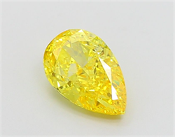 Picture of Lab Grown Diamond 1.79 Carats, Pear with  Cut, Fancy Vivid Yellow Color, VS1 Clarity and Certified by IGI