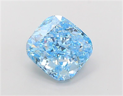 Picture of Lab Grown Diamond 3.02 Carats, CUSHION MODIFIED with  Cut, Fancy Vivid Blue Color, VS2 Clarity and Certified by IGI
